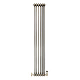 Radiatore Tradizionale a 2 Colonne con Valvole - 1800 x 290 mm - Metallo Grezzo