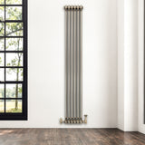 Radiatore Tradizionale a 2 Colonne con Valvole - 1800 x 290 mm - Metallo Grezzo