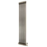 Radiatore Tradizionale a 2 Colonne con Valvole - 1800 x 380 mm - Metallo Grezzo