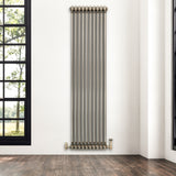 Radiatore Tradizionale a 2 Colonne con Valvole - 1800 x 470 mm - Metallo Grezzo