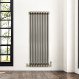 Radiatore Tradizionale a 2 Colonne con Valvole - 1800 x 560 mm - Metallo Grezzo
