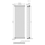 Radiatore Tradizionale a 2 Colonne con Valvole - 1800 x 560 mm - Metallo Grezzo