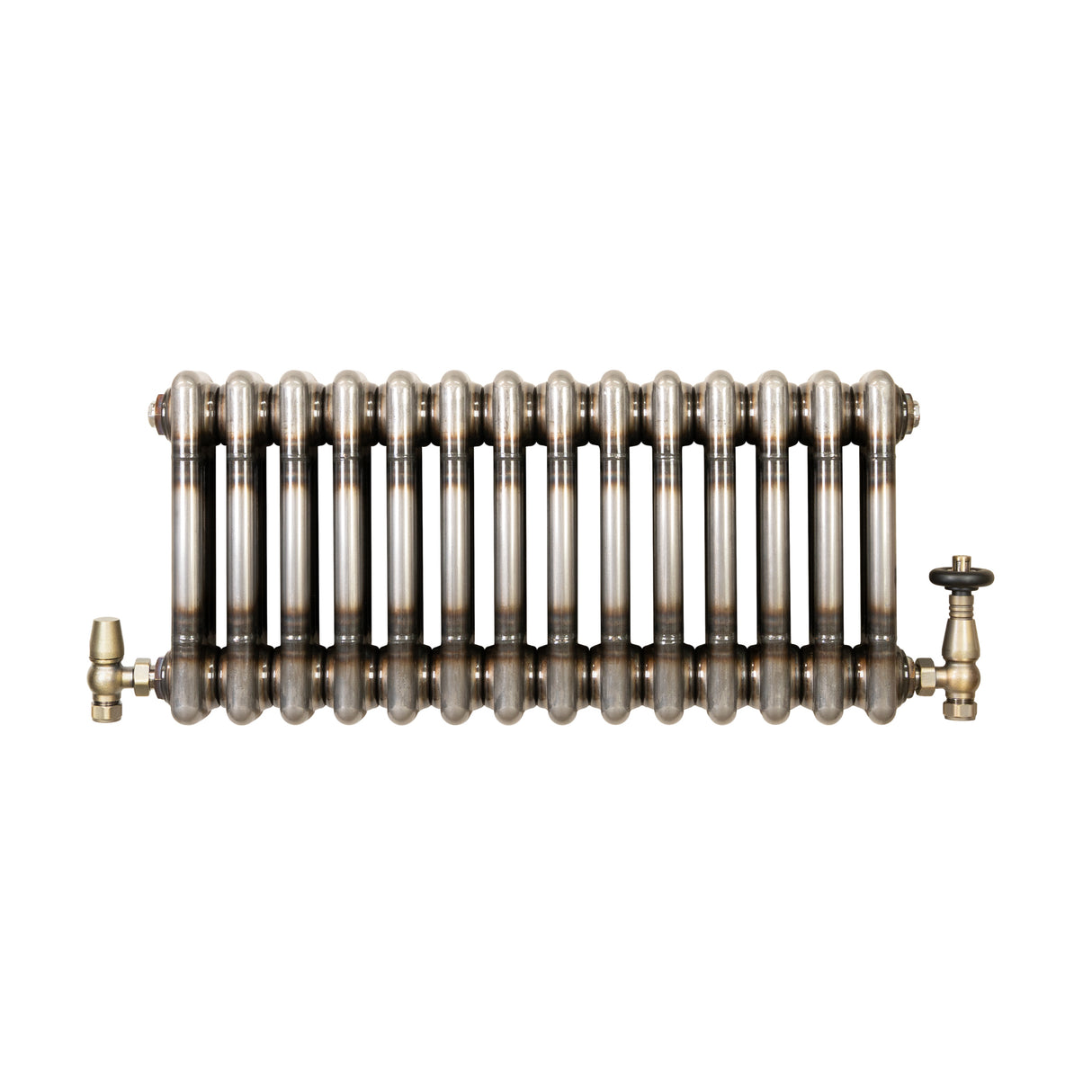 Radiatore Tradizionale a 3 Colonne con Valvole - 300 x 650 mm - Metallo Grezzo