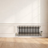 Radiatore Tradizionale a 3 Colonne con Valvole - 300 x 650 mm - Metallo Grezzo