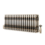 Radiatore Tradizionale a 3 Colonne con Valvole - 300 x 830 mm - Metallo Grezzo