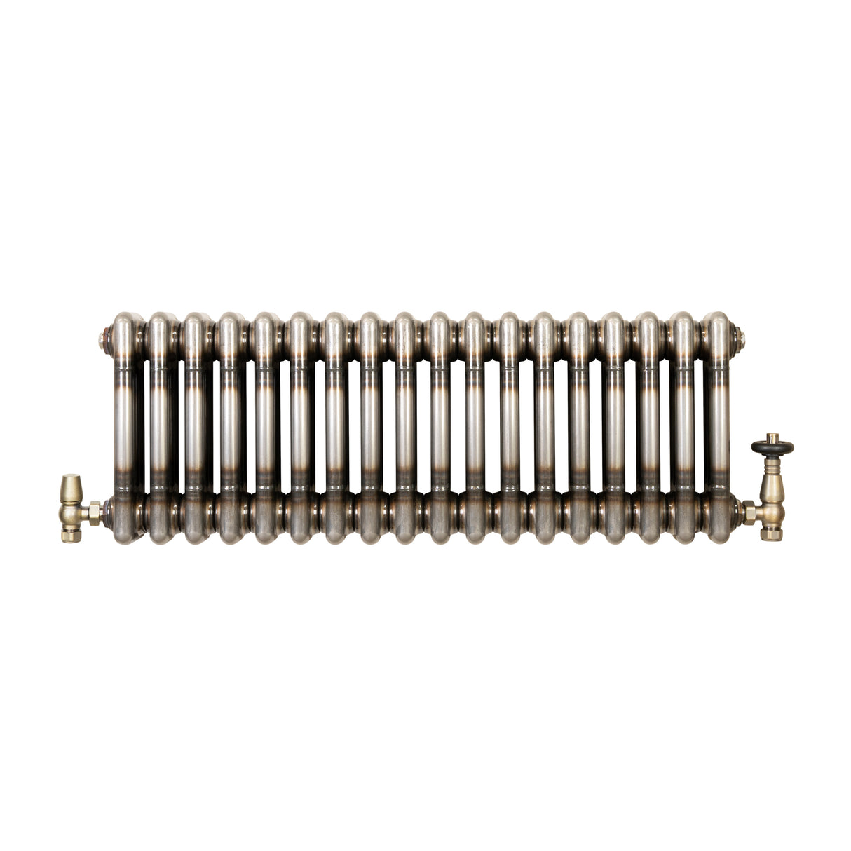 Radiatore Tradizionale a 3 Colonne con Valvole - 300 x 830 mm - Metallo Grezzo