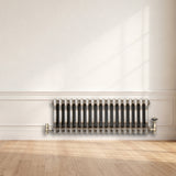 Radiatore Tradizionale a 3 Colonne con Valvole - 300 x 830 mm - Metallo Grezzo