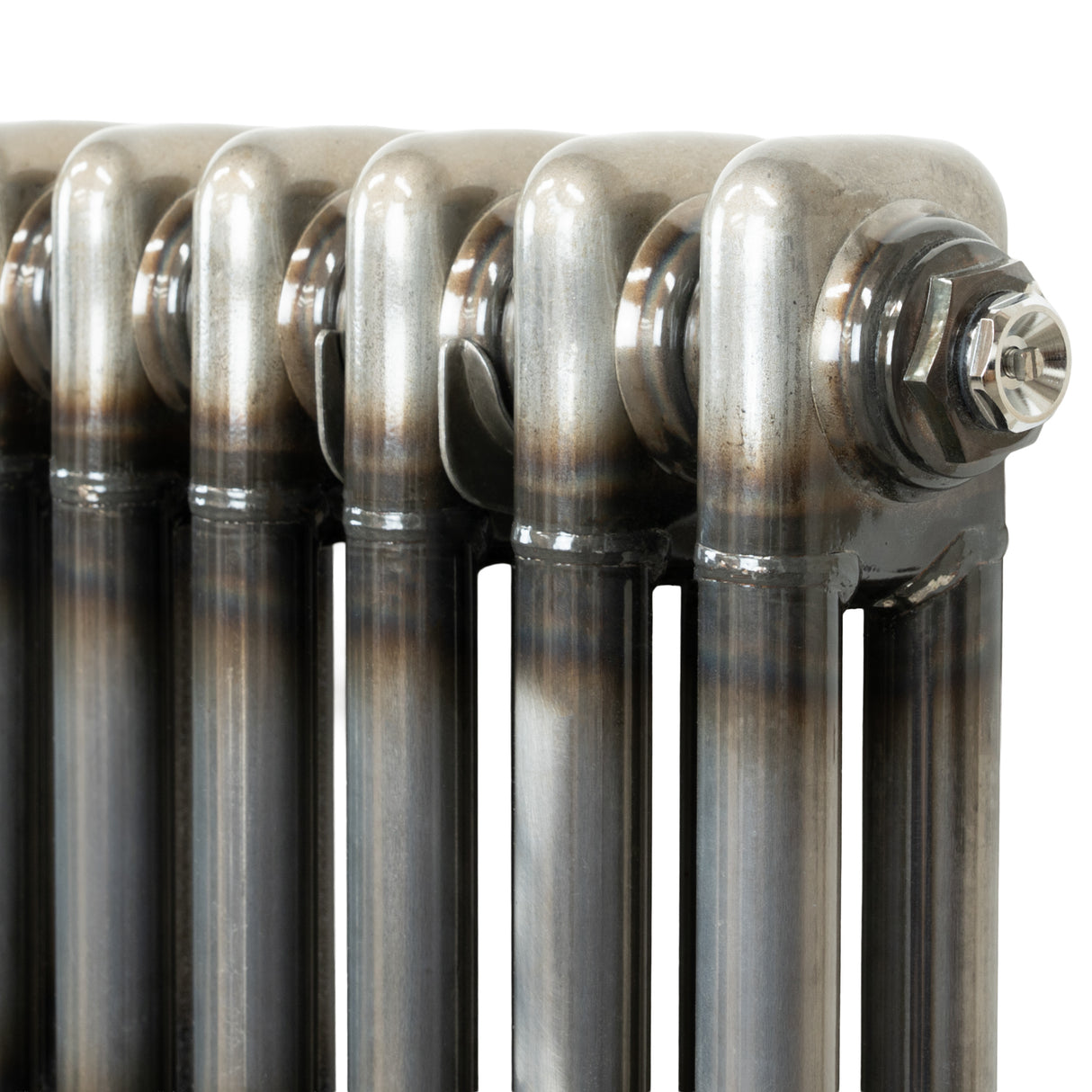 Radiatore Tradizionale a 3 Colonne con Valvole - 300 x 1010 mm - Metallo Grezzo