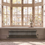 Radiatore Tradizionale a 3 Colonne con Valvole - 300 x 1010 mm - Metallo Grezzo