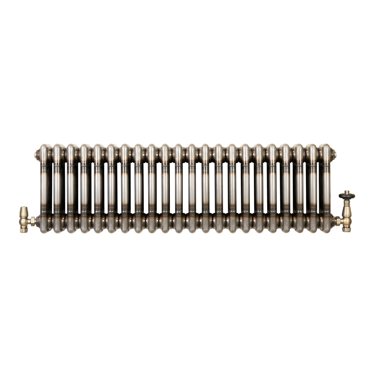 Radiatore Tradizionale a 3 Colonne con Valvole - 300 x 1010 mm - Metallo Grezzo