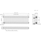 Radiatore Tradizionale a 3 Colonne con Valvole - 300 x 1010 mm - Metallo Grezzo