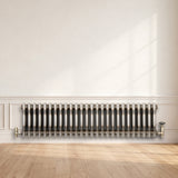 Radiatore Tradizionale a 3 Colonne con Valvole - 300 x 1190 mm - Metallo Grezzo