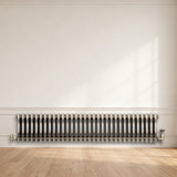 Radiatore Tradizionale a 3 Colonne con Valvole - 300 x 1460 mm - Metallo Grezzo