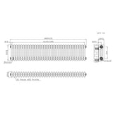 Radiatore Tradizionale a 3 Colonne con Valvole - 300 x 1460 mm - Metallo Grezzo