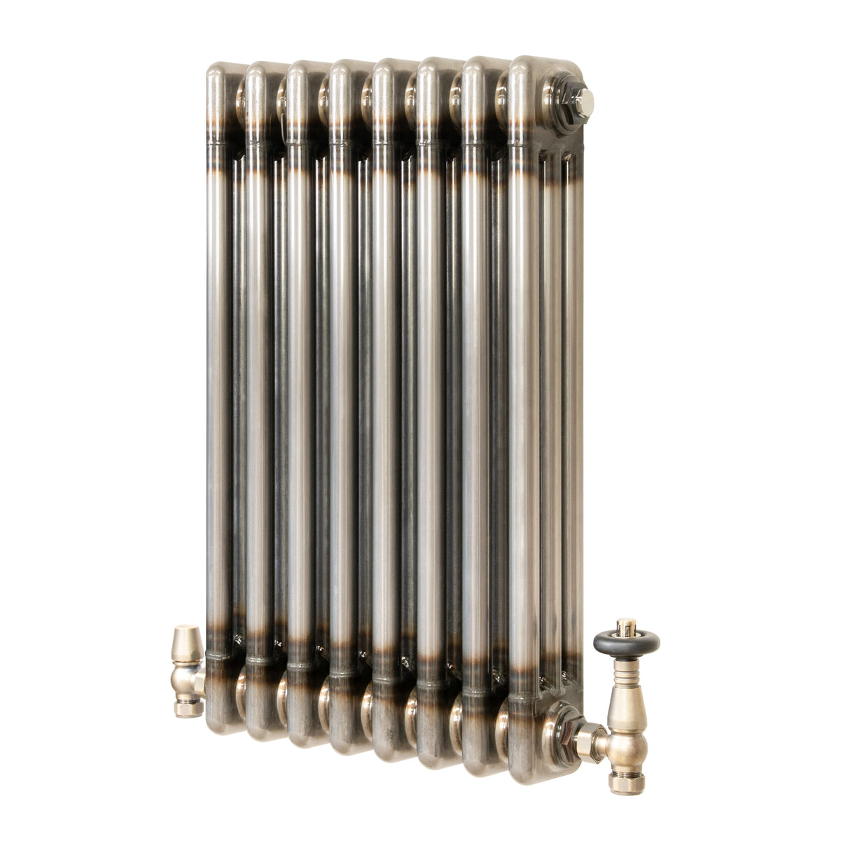 Radiatore Tradizionale a 3 Colonne con Valvole - 600 x 425 mm - Metallo Grezzo