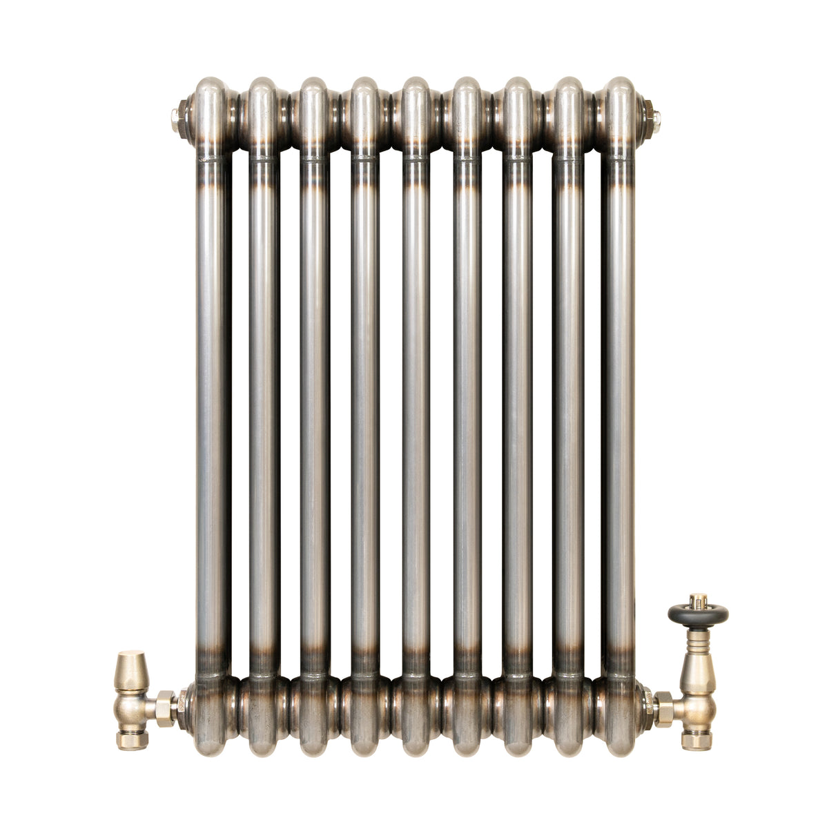 Radiatore Tradizionale a 3 Colonne con Valvole - 600 x 425 mm - Metallo Grezzo
