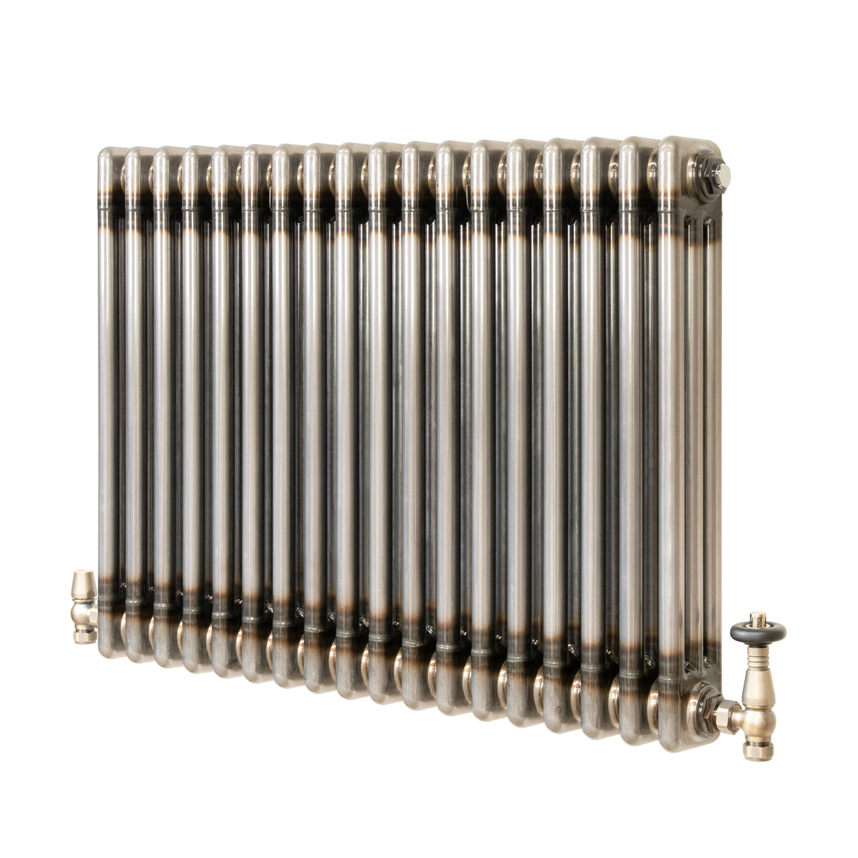 Radiatore Tradizionale a 3 Colonne con Valvole - 600 x 830 mm - Metallo Grezzo