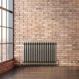 Radiatore Tradizionale a 3 Colonne con Valvole - 600 x 830 mm - Metallo Grezzo