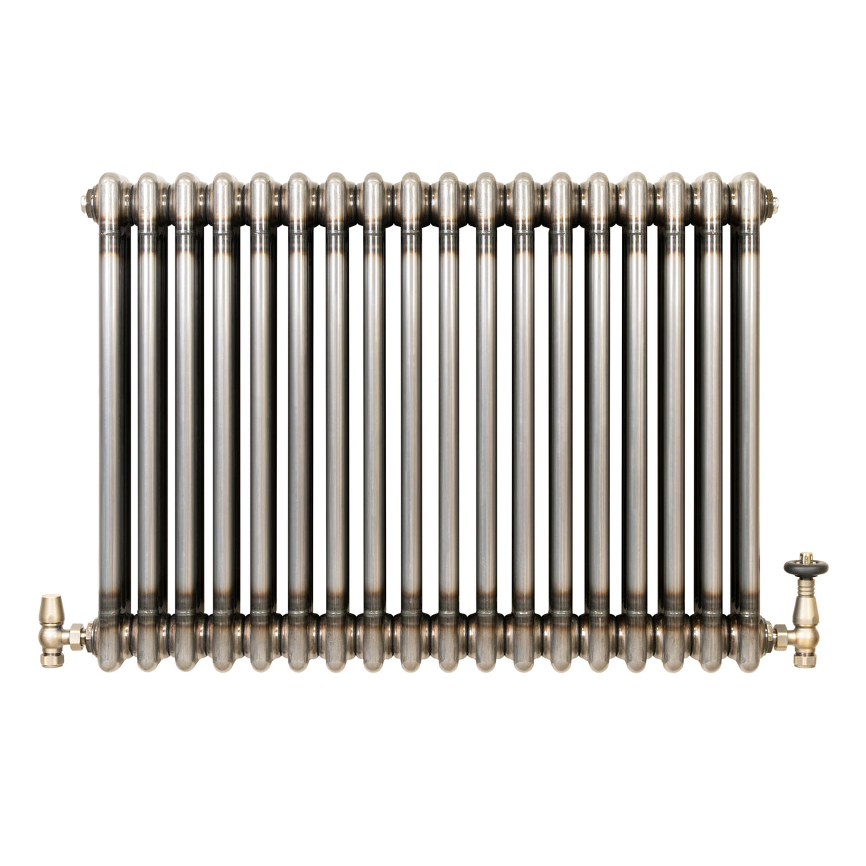 Radiatore Tradizionale a 3 Colonne con Valvole - 600 x 830 mm - Metallo Grezzo