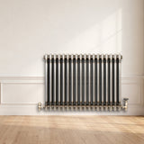 Radiatore Tradizionale a 3 Colonne con Valvole - 600 x 830 mm - Metallo Grezzo