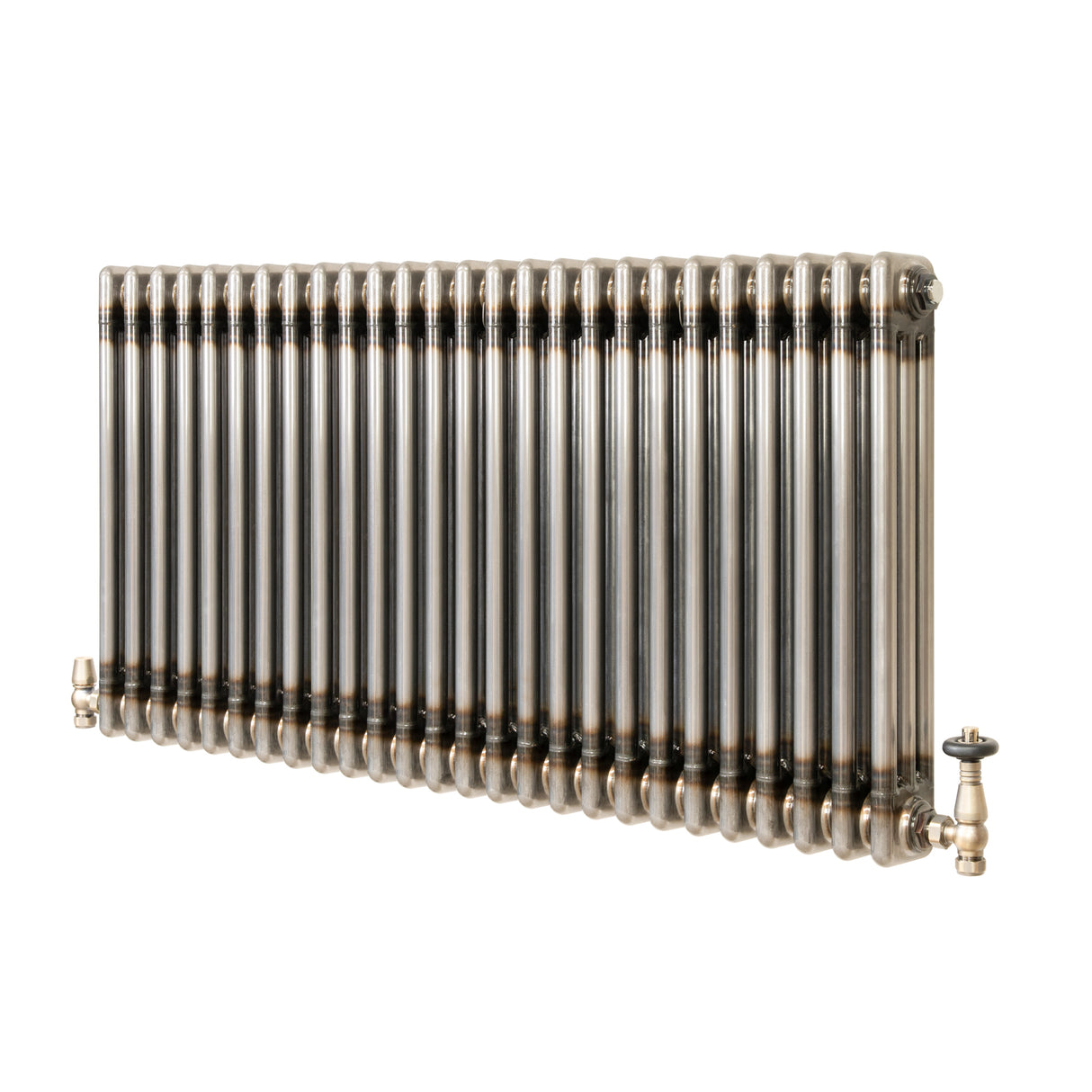 Radiatore Tradizionale a 3 Colonne con Valvole - 600 x 1190 mm - Metallo Grezzo