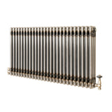 Radiatore Tradizionale a 3 Colonne con Valvole - 600 x 1190 mm - Metallo Grezzo