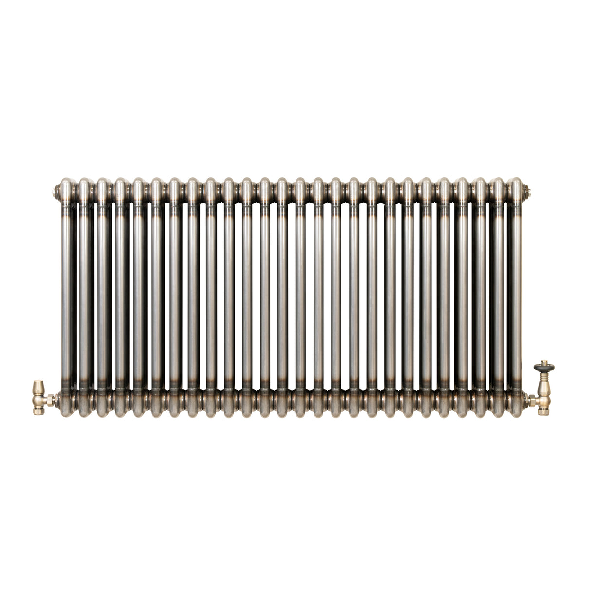 Radiatore Tradizionale a 3 Colonne con Valvole - 600 x 1190 mm - Metallo Grezzo