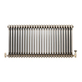 Radiatore Tradizionale a 3 Colonne con Valvole - 600 x 1190 mm - Metallo Grezzo