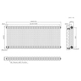 Radiatore Tradizionale a 3 Colonne con Valvole - 600 x 1460 mm - Metallo Grezzo