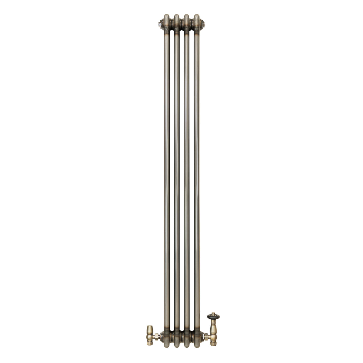 Radiatore Tradizionale a 3 Colonne con Valvole - 1500 x 200 mm - Metallo Grezzo