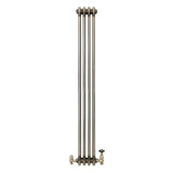 Radiatore Tradizionale a 3 Colonne con Valvole - 1500 x 200 mm - Metallo Grezzo