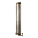 Radiatore Tradizionale a 3 Colonne con Valvole - 1500 x 290 mm - Metallo Grezzo