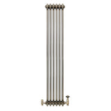 Radiatore Tradizionale a 3 Colonne con Valvole - 1500 x 290 mm - Metallo Grezzo