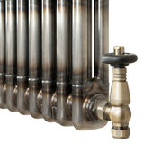 Radiatore Tradizionale a 3 Colonne con Valvole - 1500 x 290 mm - Metallo Grezzo