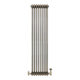 Radiatore Tradizionale a 3 Colonne con Valvole - 1500 x 380 mm - Metallo Grezzo