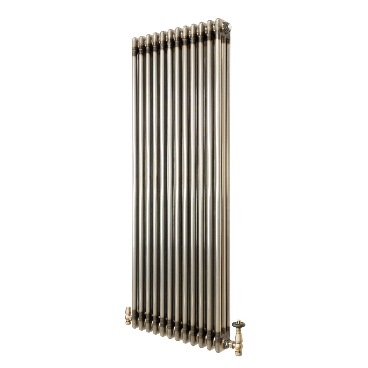 Radiatore Tradizionale a 3 Colonne con Valvole - 1500 x 560 mm - Metallo Grezzo