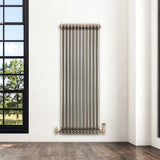 Radiatore Tradizionale a 3 Colonne con Valvole - 1500 x 560 mm - Metallo Grezzo