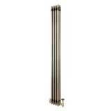 Radiatore Tradizionale a 3 Colonne con Valvole - 1800 x 200 mm - Metallo Grezzo
