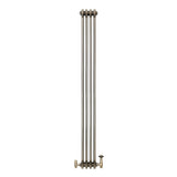Radiatore Tradizionale a 3 Colonne con Valvole - 1800 x 200 mm - Metallo Grezzo