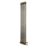 Radiatore Tradizionale a 3 Colonne con Valvole - 1800 x 290 mm - Metallo Grezzo