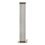 Radiatore Tradizionale a 3 Colonne con Valvole - 1800 x 290 mm - Metallo Grezzo