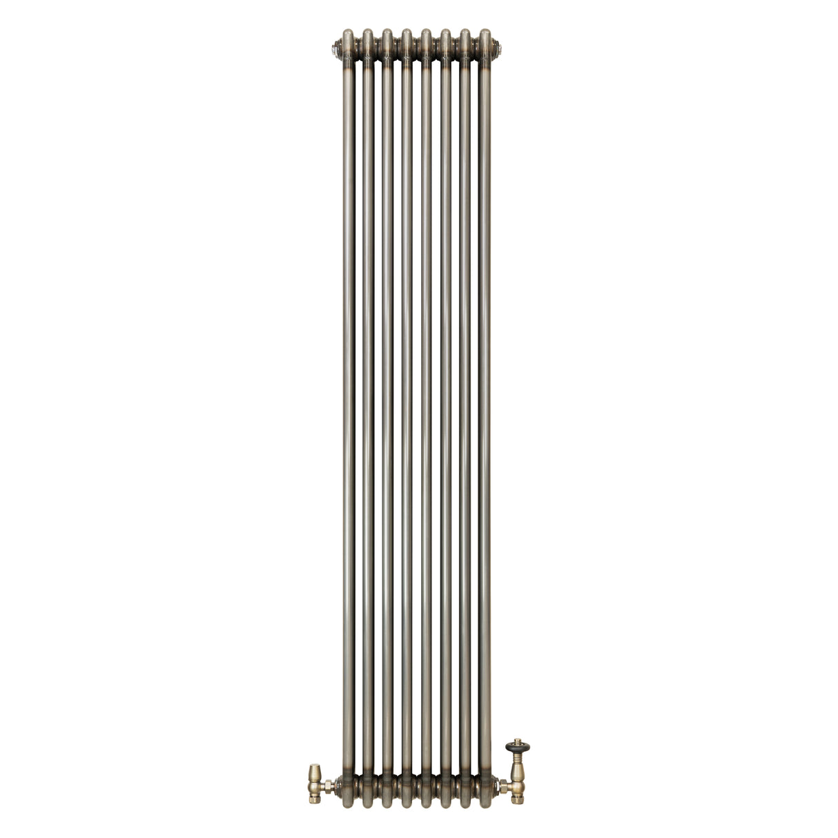 Radiatore Tradizionale a 3 Colonne con Valvole - 1800 x 380 mm - Metallo Grezzo