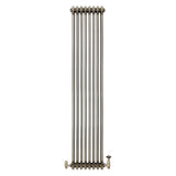 Radiatore Tradizionale a 3 Colonne con Valvole - 1800 x 380 mm - Metallo Grezzo