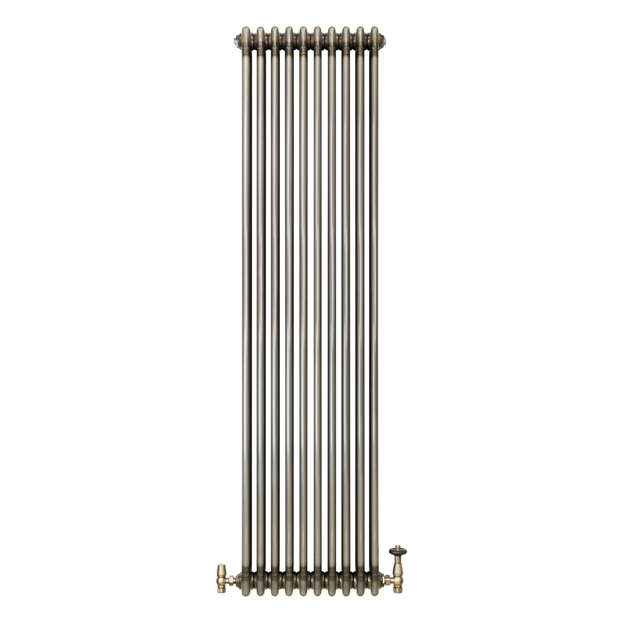 Radiatore Tradizionale a 3 Colonne con Valvole - 1800 x 470 mm - Metallo Grezzo