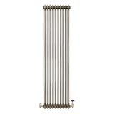Radiatore Tradizionale a 3 Colonne con Valvole - 1800 x 470 mm - Metallo Grezzo