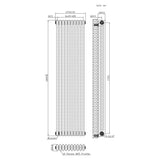 Radiatore Tradizionale a 3 Colonne con Valvole - 1800 x 470 mm - Metallo Grezzo