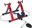 Rullo da allenamento magnetico Velo Pro rosso, struttura robusta in metallo, design compatto con rulli neri e accessori inclusi