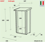Casetta Bh16 Ambrogio Addossata 155x85 cm PDC pefc color verde