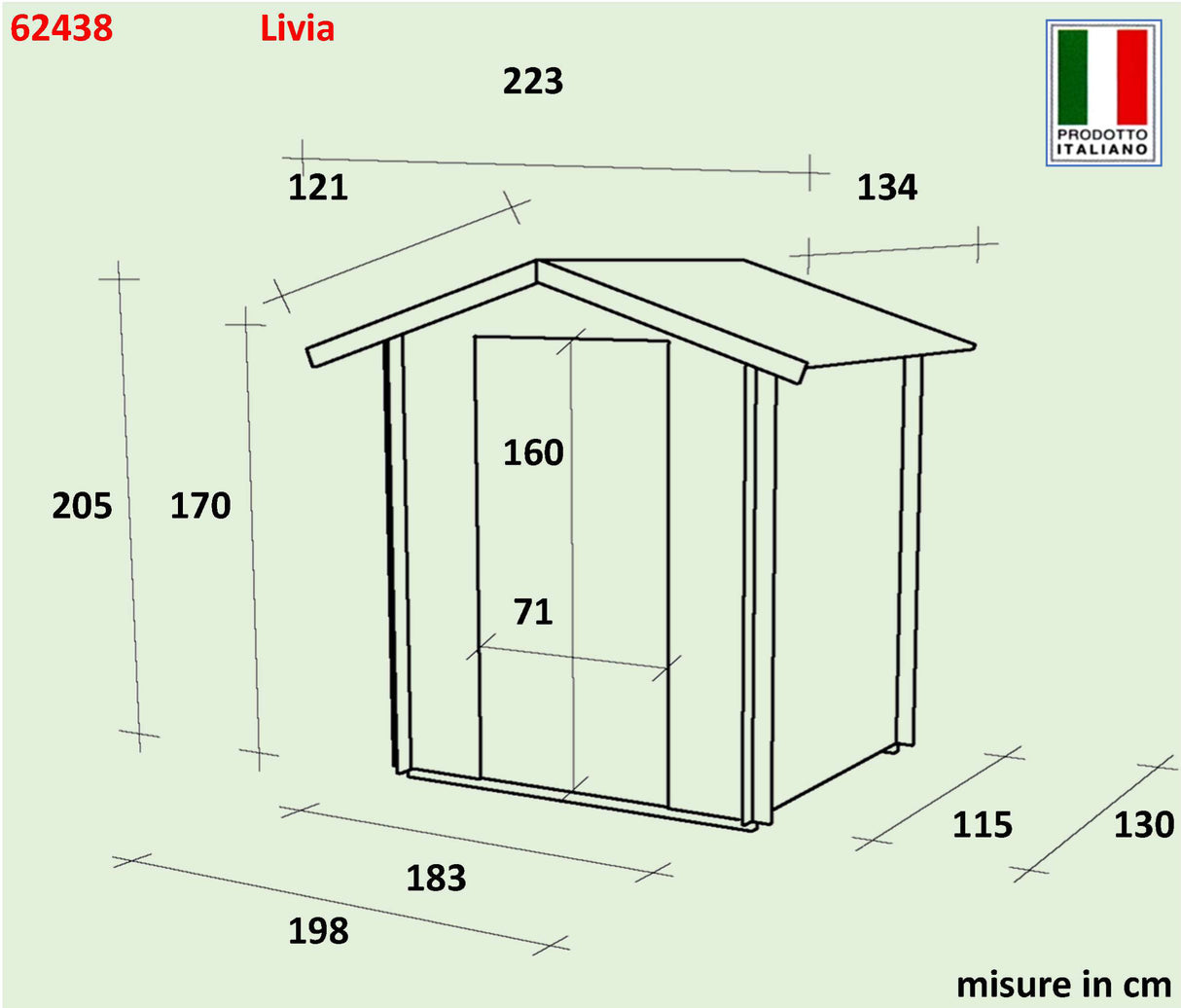 Casetta Bh16 Livia 198x130 cm PSC+F pefc color verde