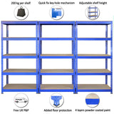 Scaffale da Garage ad Incastro Q-Rax - Blu - 3 Scaffali da 90cm e 2 Scaffali da 120cm